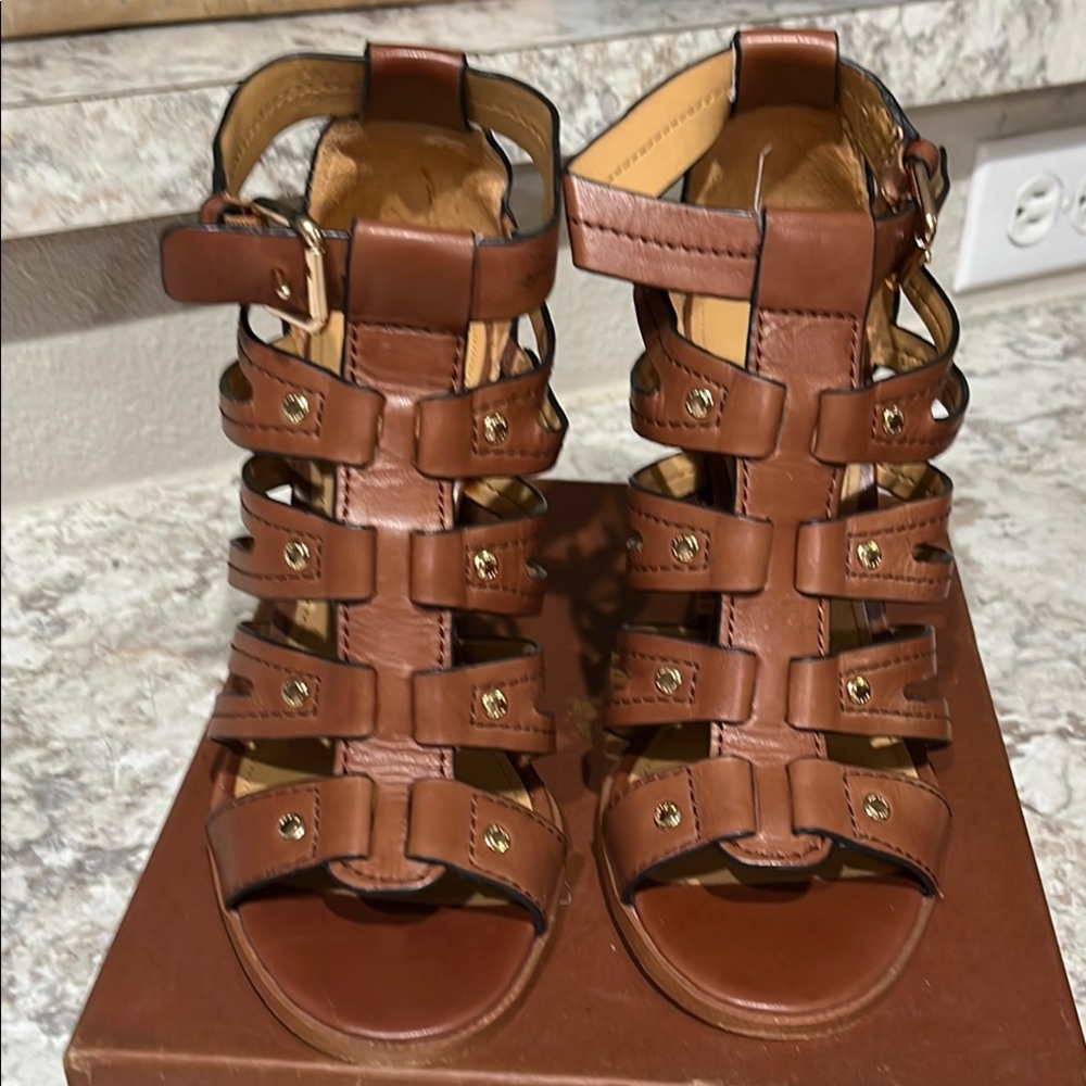 Coach Brown Strappy Heels